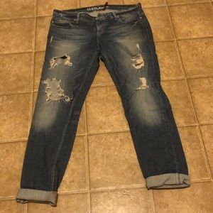 Guess distressed straight leg jeans